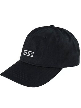 Vans Black Low-Profile Baseball Cap with White Logo